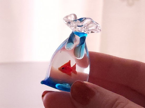 N agako様　御約定済　金魚のガラス　提げもの 金魚玉・クワイカの潮…Glass2H | 彩元堂：増永元 official site