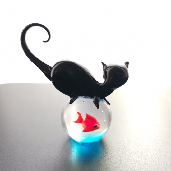 ムラノ　ねこ　ガラス　置物 ムラノ ねこ ガラス 置物 - メルカリ