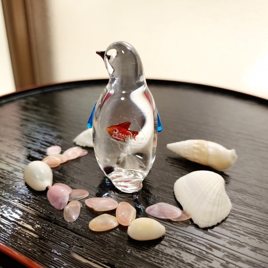 ベネチアングラス　ムラーノ　ペンギンのガラスの置物　アクアリウム ベネチアングラス ムラーノ ペンギンのガラスの置物 アクアリウム