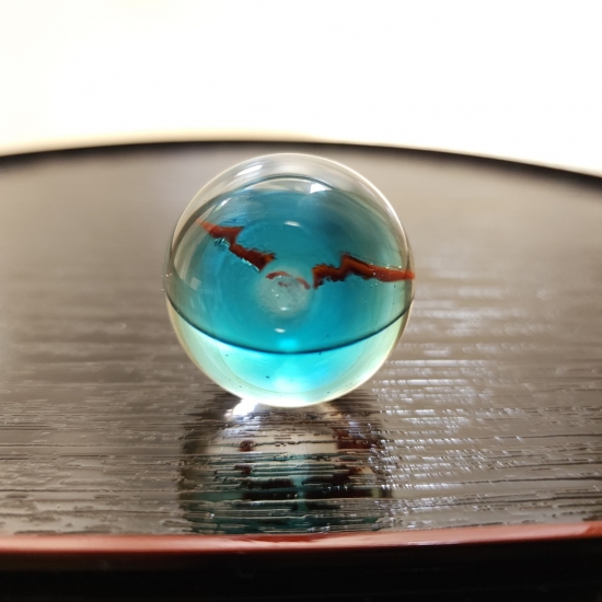 超レア　古道具 ヴィンテージ　古いガラスの金魚玉/金魚入れ　紐付き　未使用 円形-012of🫧金魚の硝子屋🫧