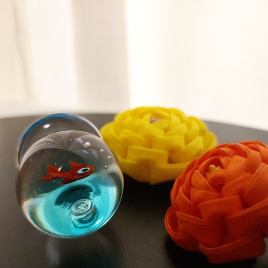 大正色ガラス 金魚鉢 Japan Aintique 大正~昭和初期 金魚鉢 手吹 ガラス レトロ 円筒